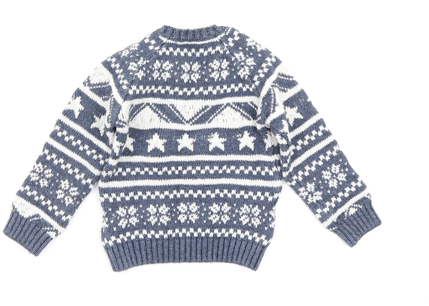 F&F  Blue Fair Isle Knit Pullover Jumper Size 18-24 Months