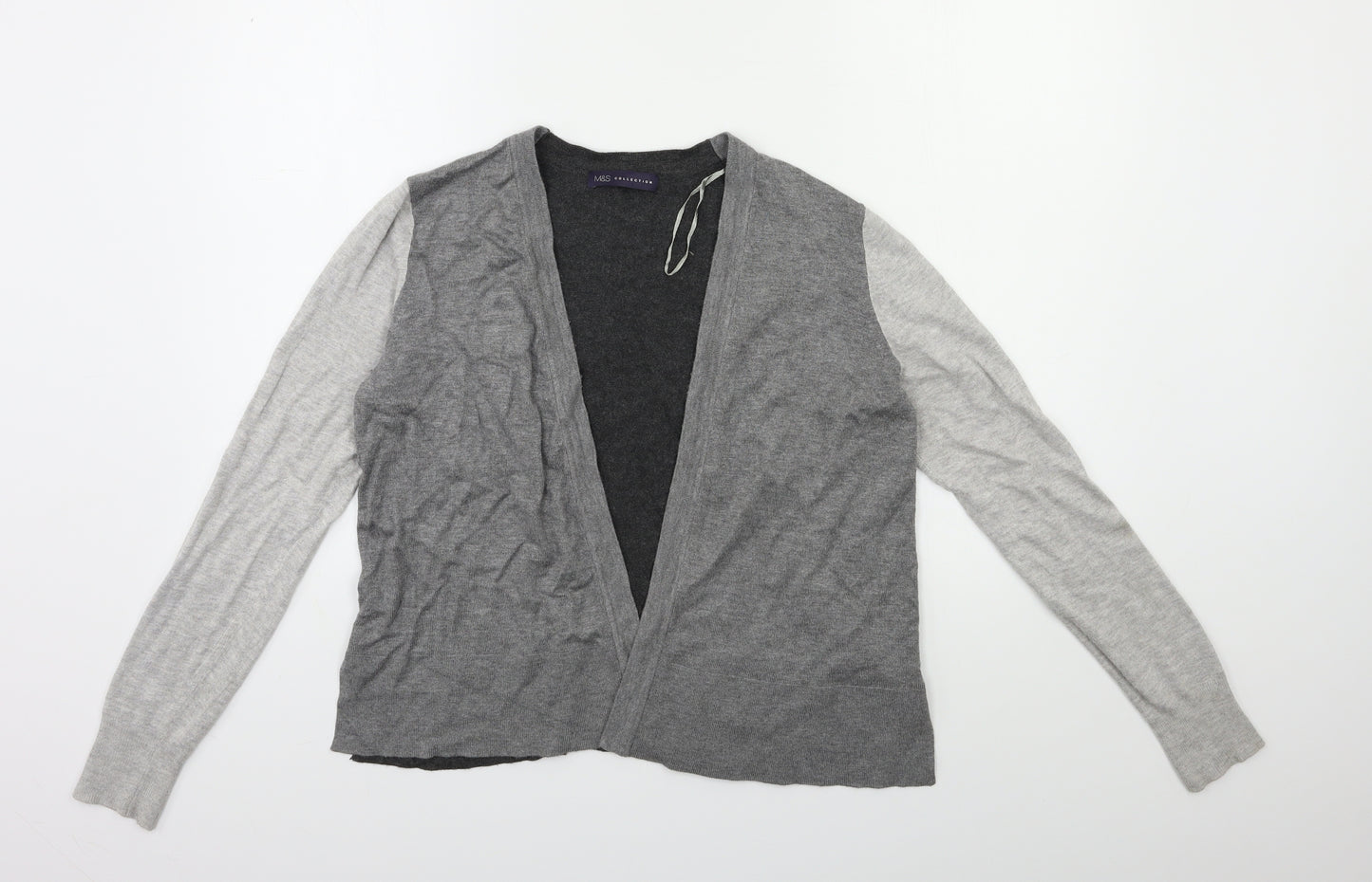 Marks and Spencer Womens Grey  Knit Cardigan Jumper Size 12