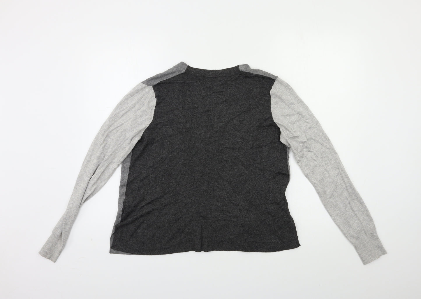 Marks and Spencer Womens Grey  Knit Cardigan Jumper Size 12