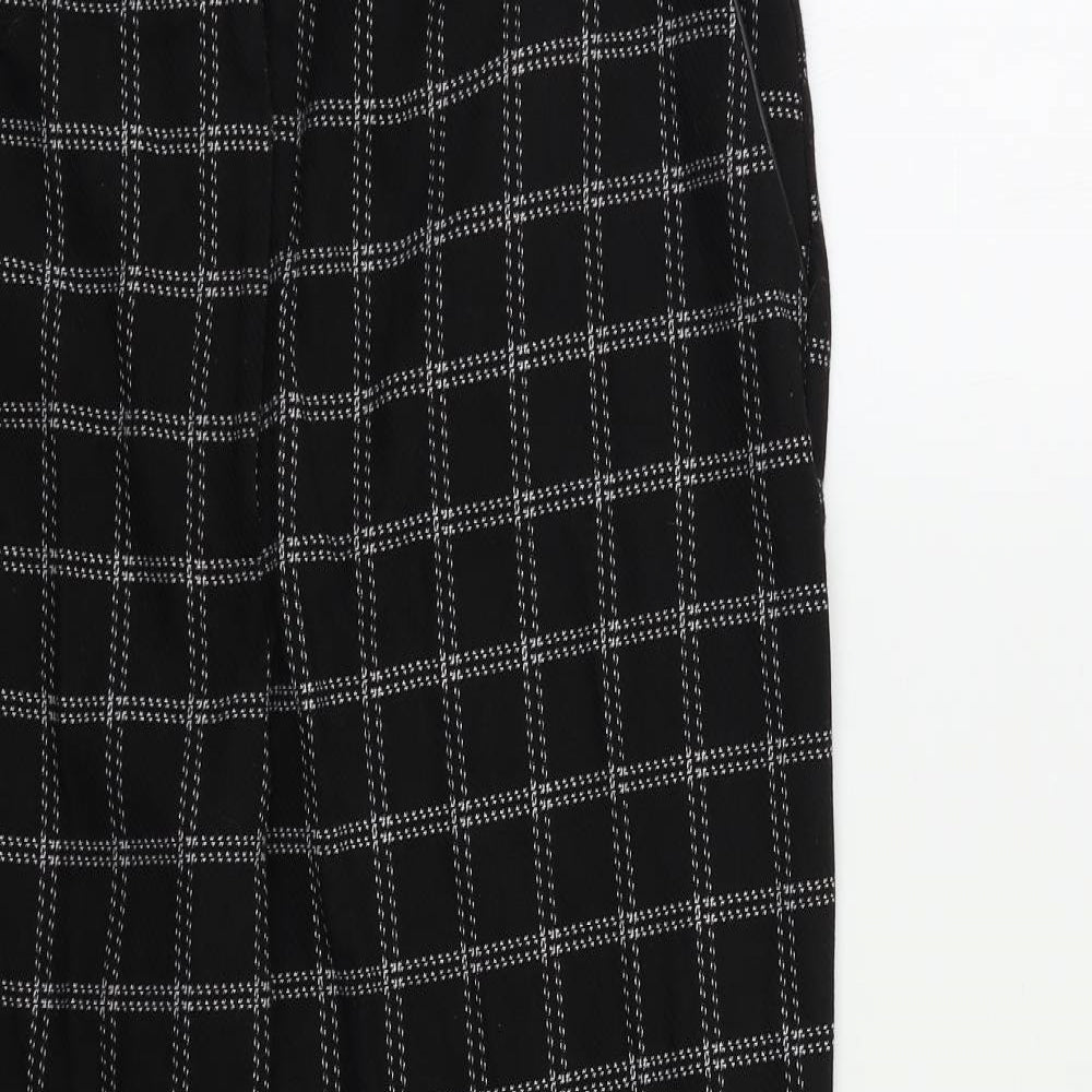 F&F Womens Black Check  Trousers  Size 16 L25 in
