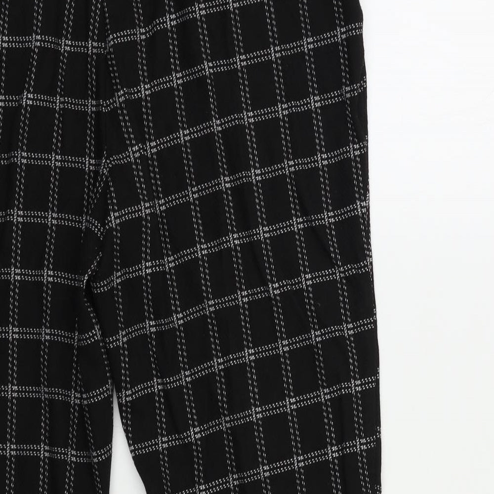F&F Womens Black Check  Trousers  Size 16 L25 in