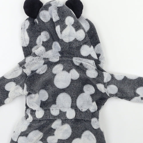 Disney Baby Grey Polka Dot Fleece Kimono Gown Size 6-9 Months