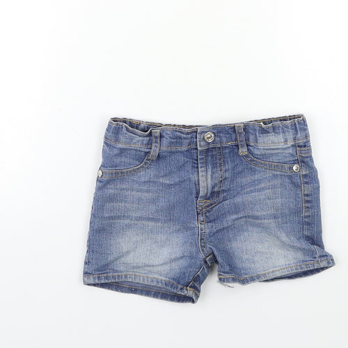 Preworn Girls Blue  Denim Cut-Off Shorts Size 3 Years