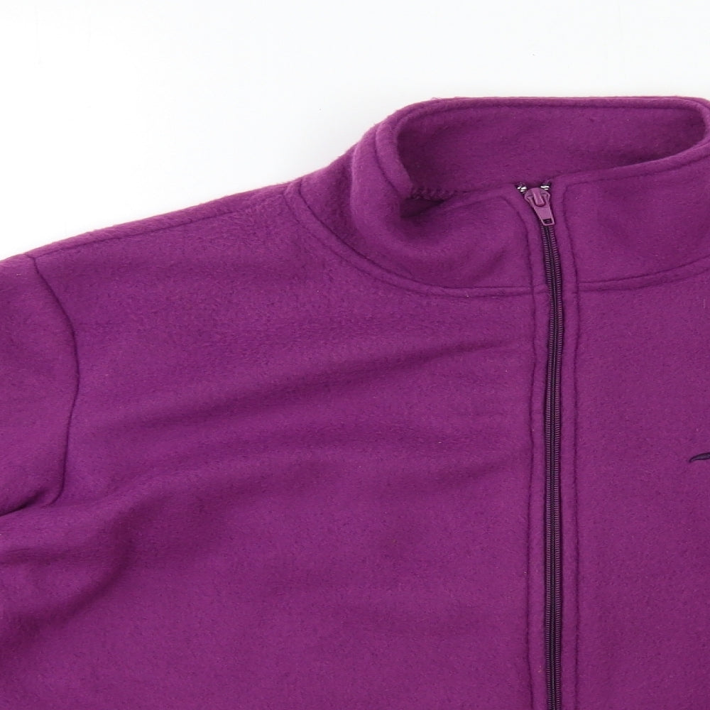 Anne De Lancay Womens Purple Floral Fleece Jacket  Size S