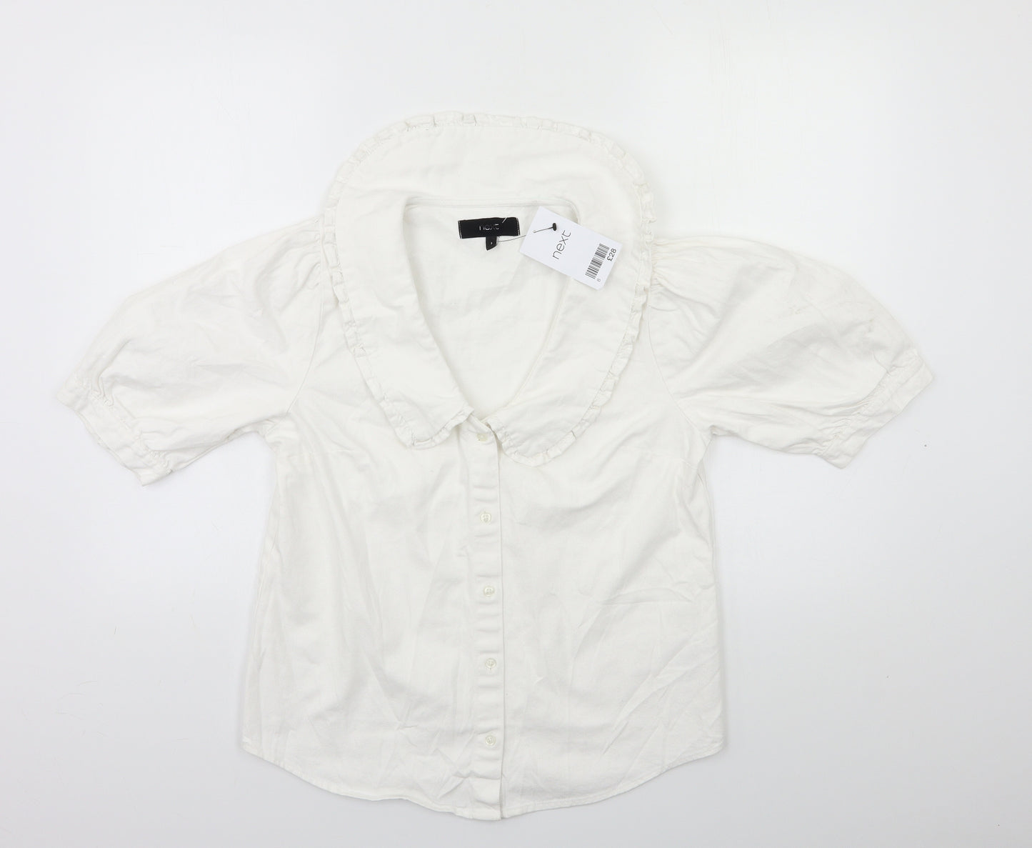 NEXT Womens White  Denim Basic Blouse Size 8
