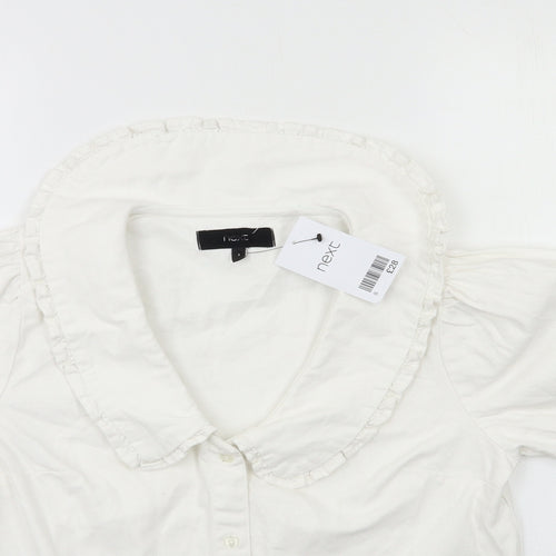 NEXT Womens White  Denim Basic Blouse Size 8