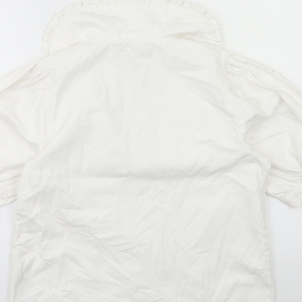 NEXT Womens White  Denim Basic Blouse Size 8