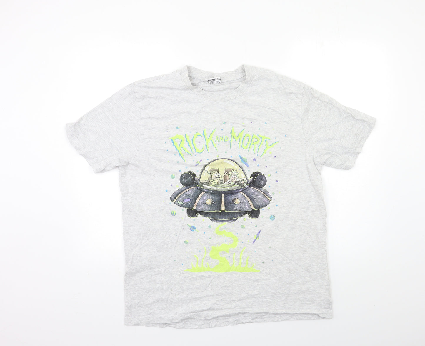 Rick & Morty Mens Grey    T-Shirt Size L
