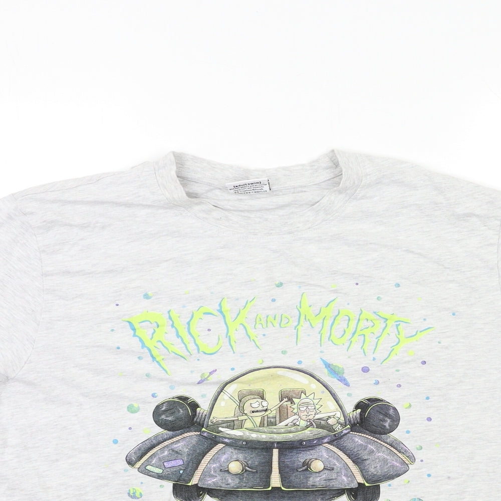 Rick & Morty Mens Grey    T-Shirt Size L