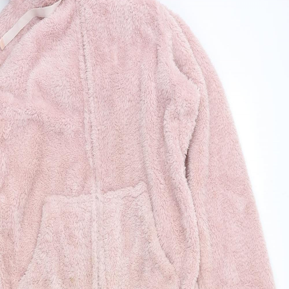 Marks and Spencer Womens Pink  Fleece Kimono One Piece Size 10