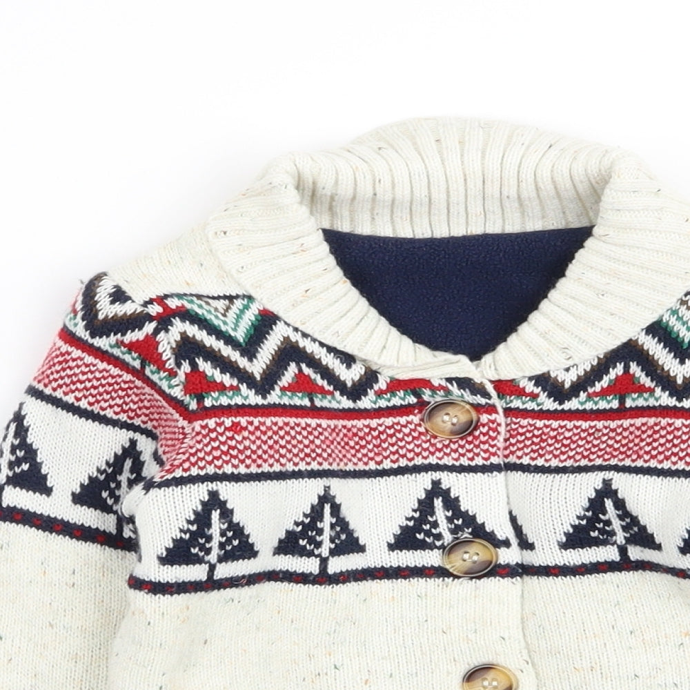 nutmeh Boys Multicoloured Geometric  Cardigan Jumper Size 2 Years