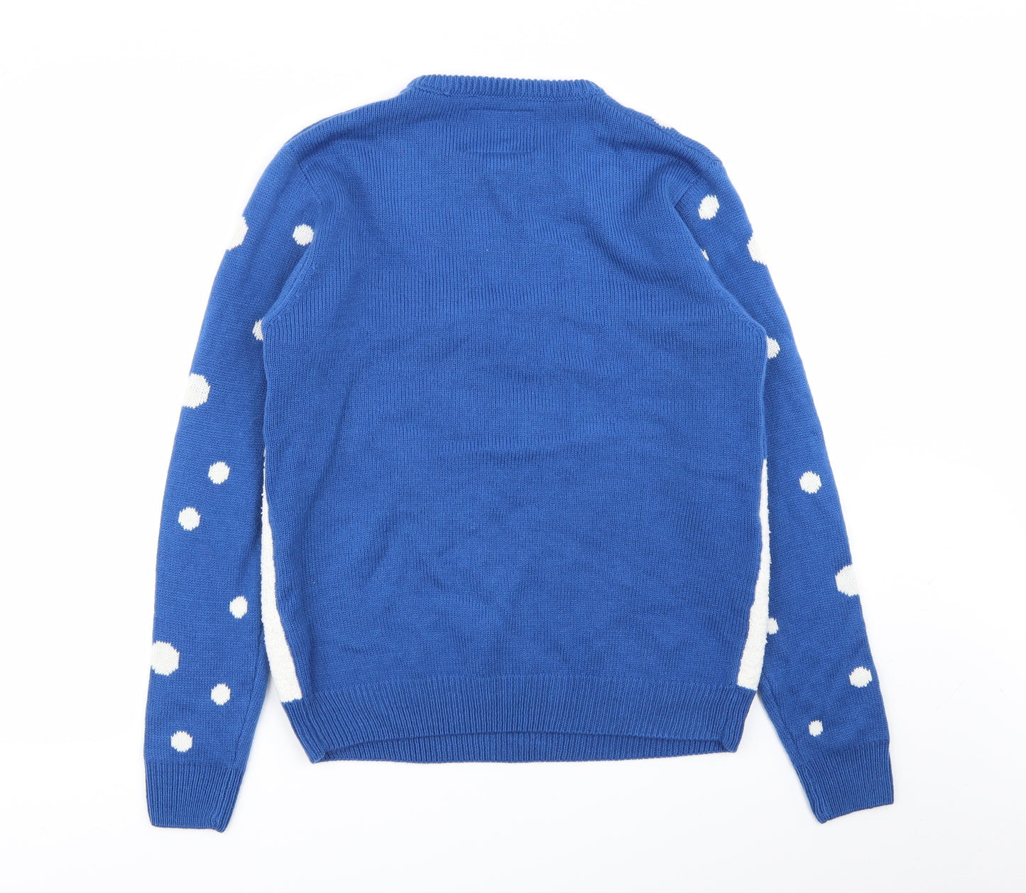 Cedar Wood State Mens Blue Polka Dot  Pullover Jumper Size M  - christmas jumper