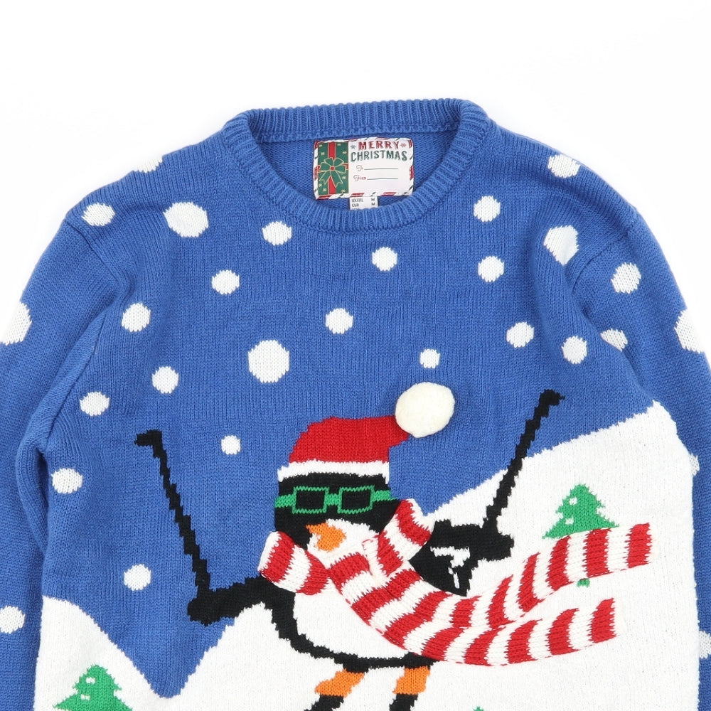 Cedar Wood State Mens Blue Polka Dot  Pullover Jumper Size M  - christmas jumper