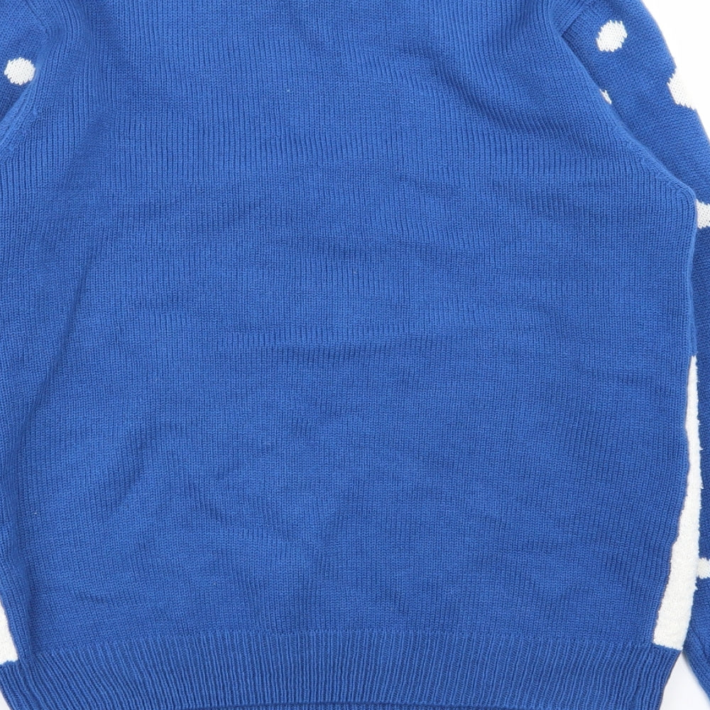 Cedar Wood State Mens Blue Polka Dot  Pullover Jumper Size M  - christmas jumper