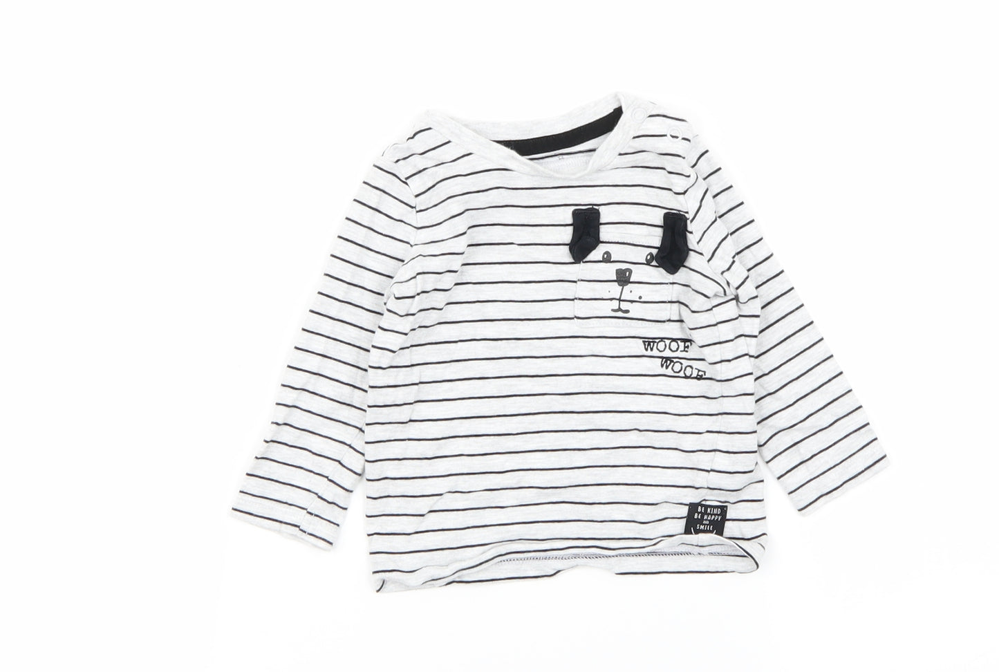 F&F Boys Multicoloured Striped  Basic T-Shirt Size 3-6 Months