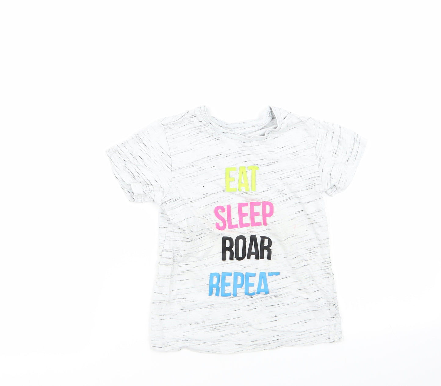 Matalan Girls Grey Striped  Basic T-Shirt Size 4-5 Years