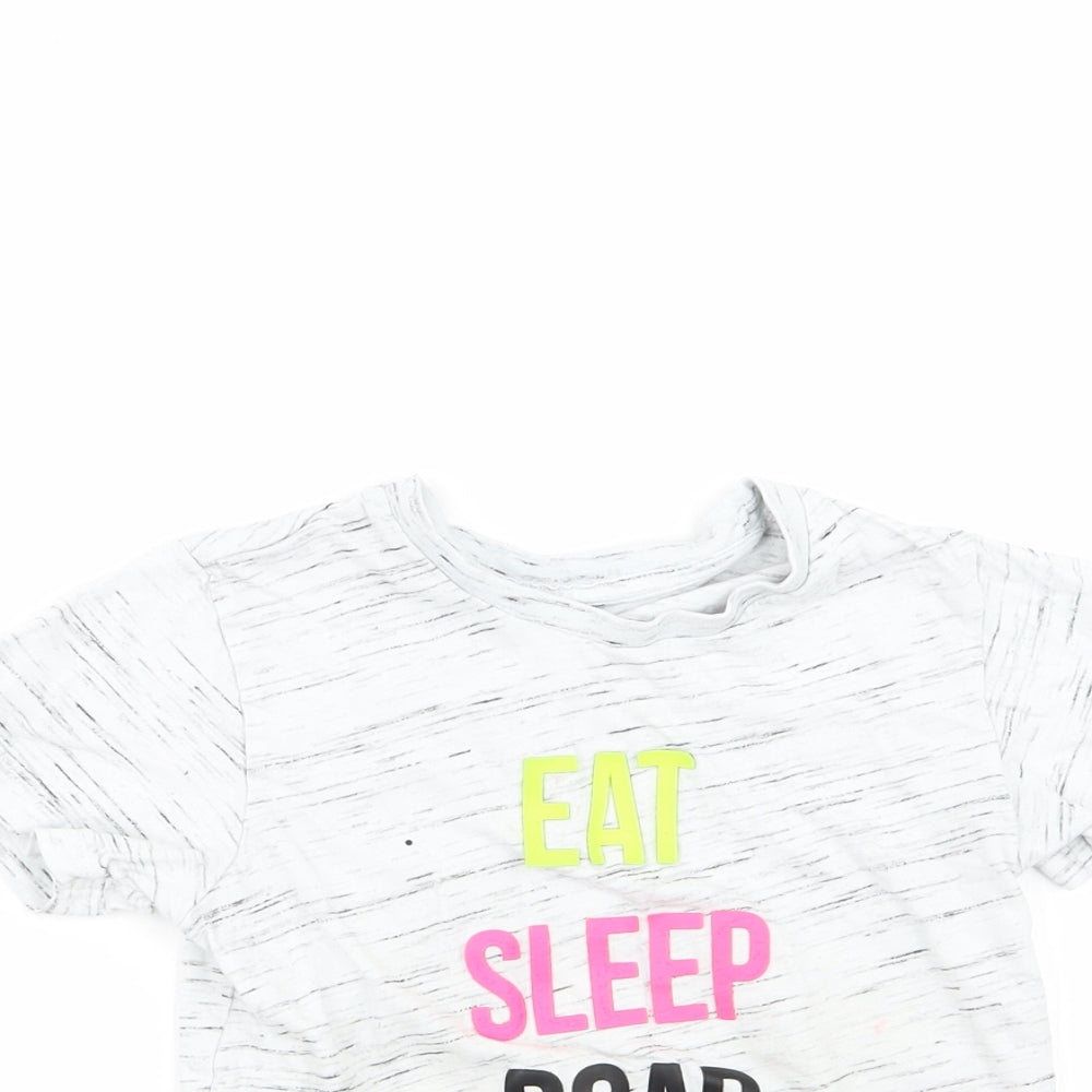 Matalan Girls Grey Striped  Basic T-Shirt Size 4-5 Years