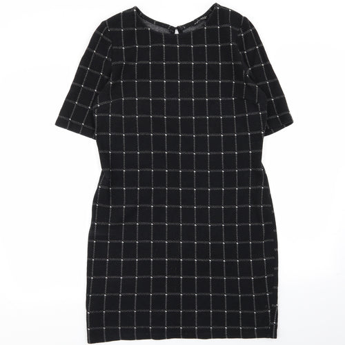 Select Womens Black Check  A-Line  Size 14