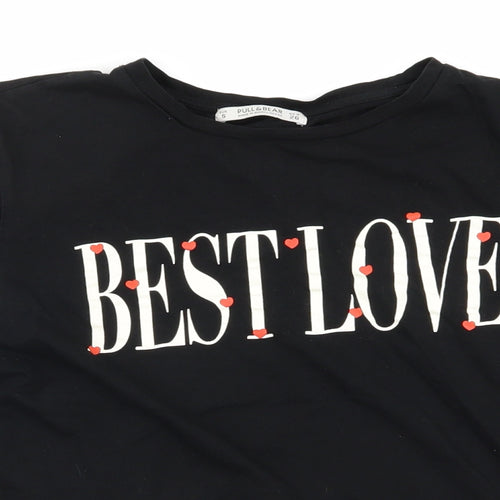Pull&Bear Womens Black   Basic T-Shirt Size S