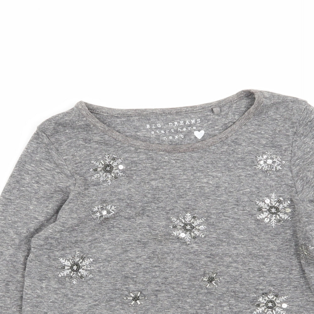 NEXT Girls Grey   Basic T-Shirt Size 6 Years