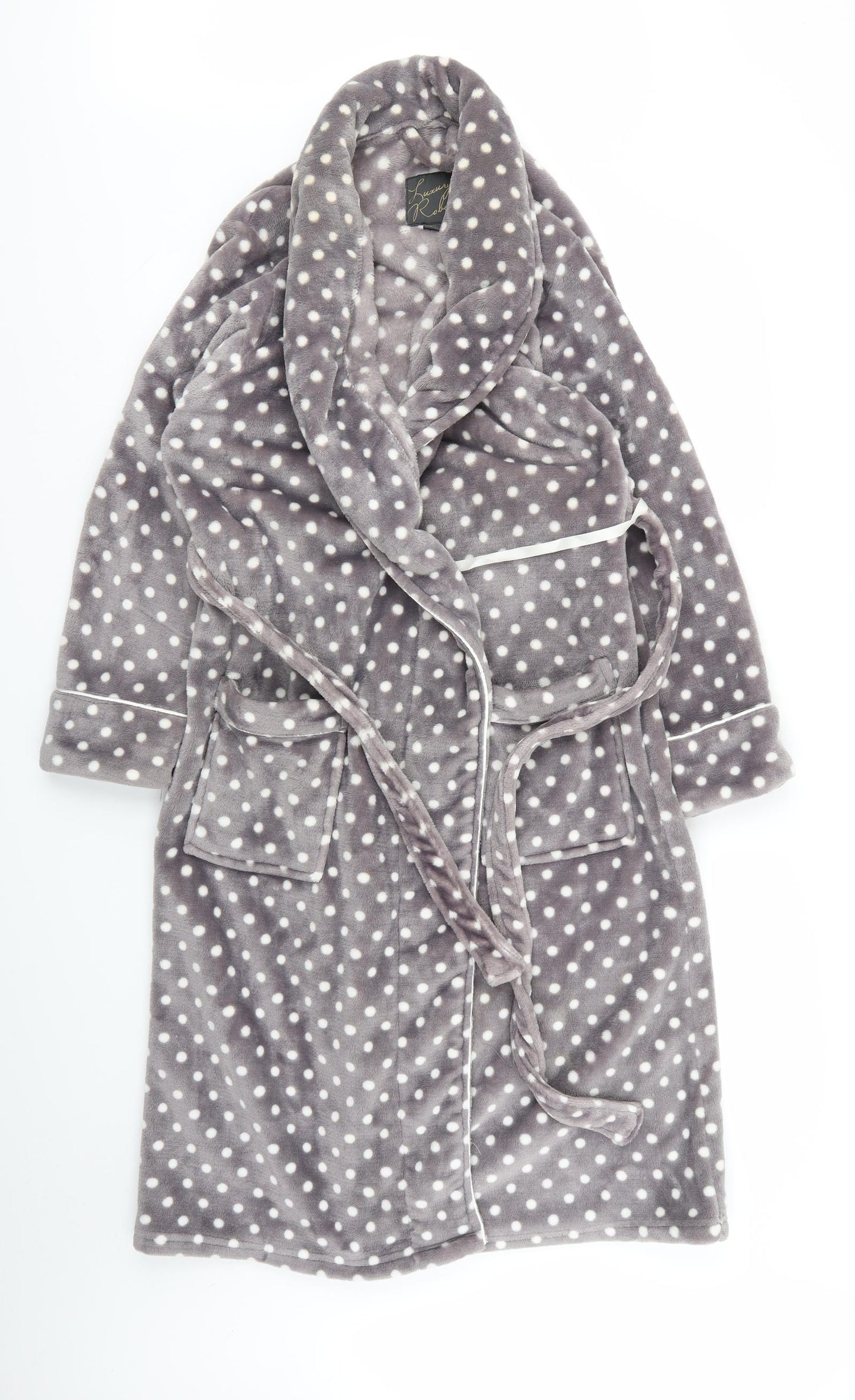 love to lounge Womens Grey Polka Dot  Top Robe Size M