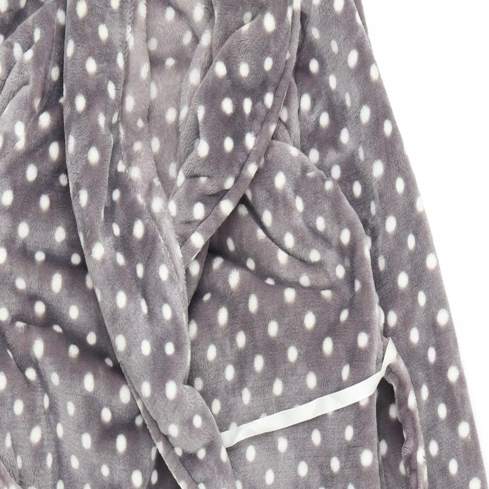 love to lounge Womens Grey Polka Dot  Top Robe Size M