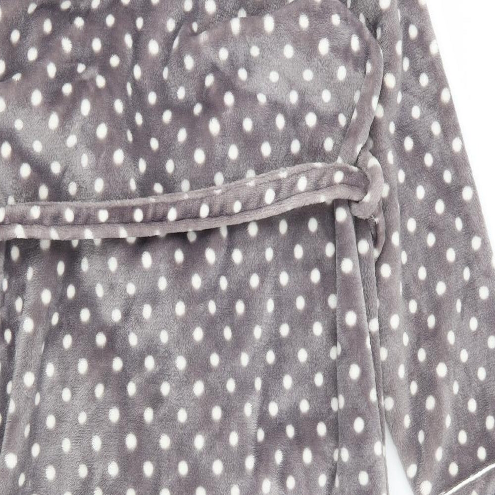 love to lounge Womens Grey Polka Dot  Top Robe Size M