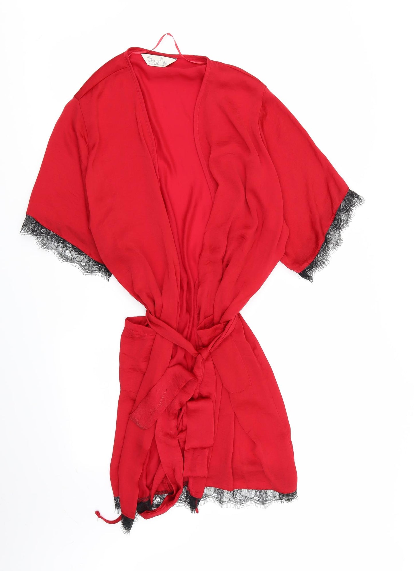 love to lounge Womens Red Solid  Top Robe Size 10