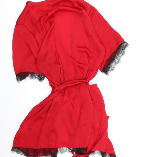 love to lounge Womens Red Solid  Top Robe Size 10