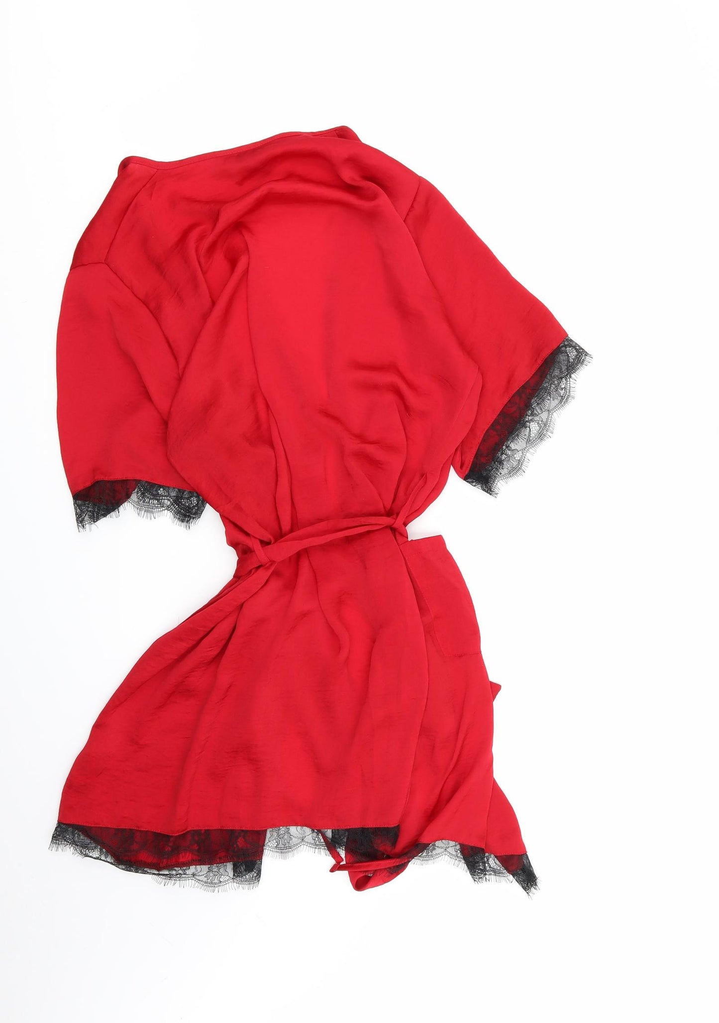 love to lounge Womens Red Solid  Top Robe Size 10