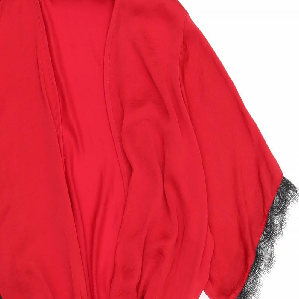 love to lounge Womens Red Solid  Top Robe Size 10