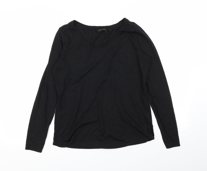 New Look Womens Black Basic T-Shirt Size 10