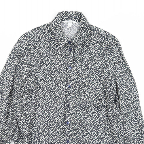 H&M Womens Multicoloured Floral  Basic Button-Up Size 8