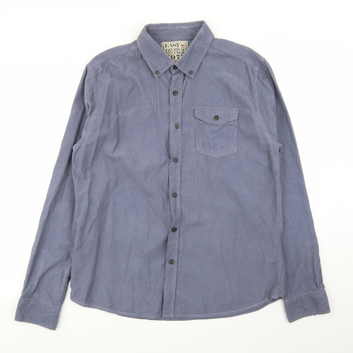 Easy Mens Blue    Button-Up Size L