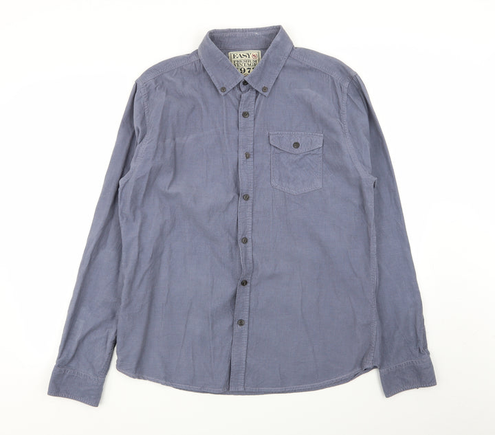 Easy Mens Blue Button-Up Size L