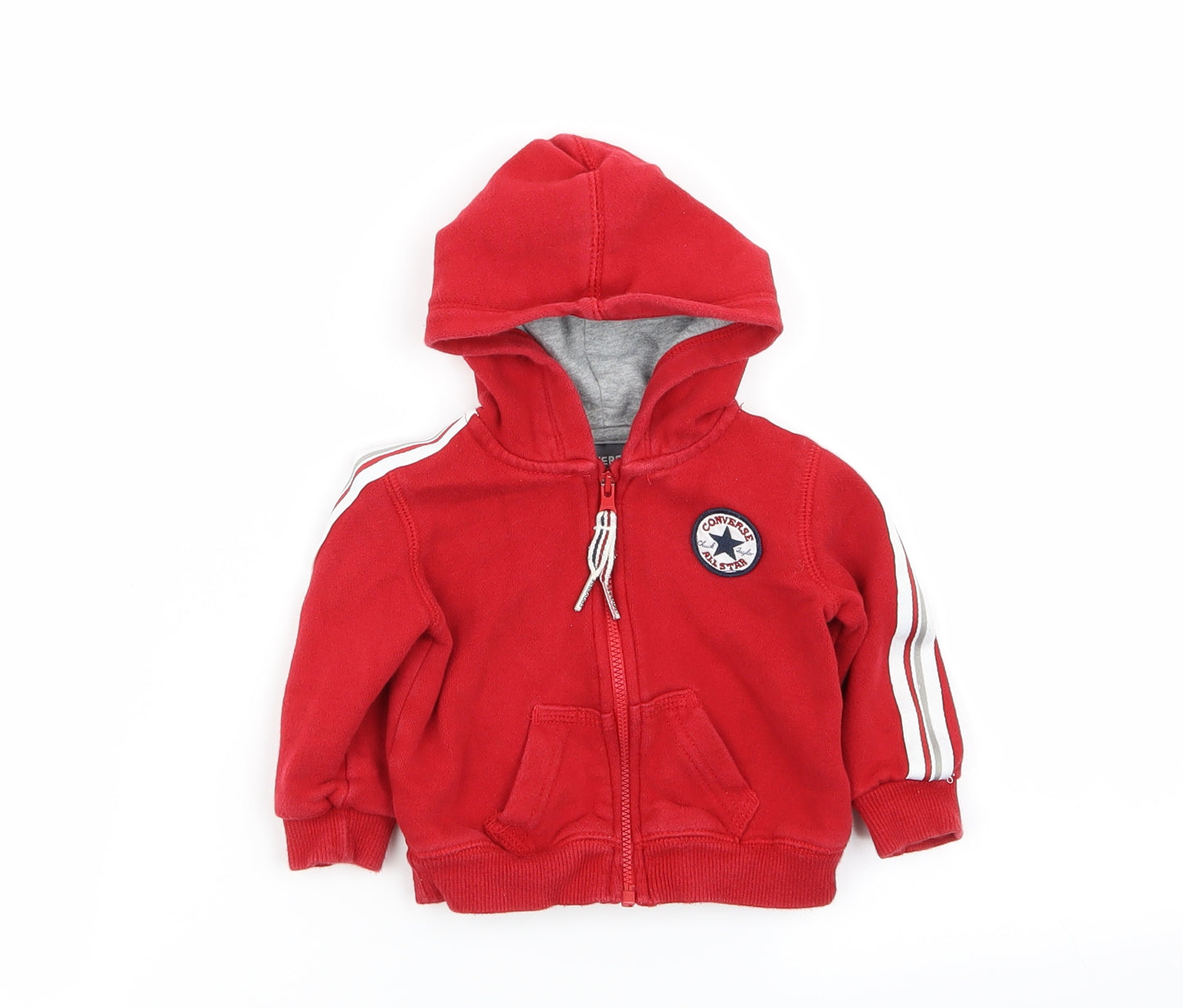 Converse Boys Red Striped  Full Zip Jumper Size 3-6 Months  - tracksuit