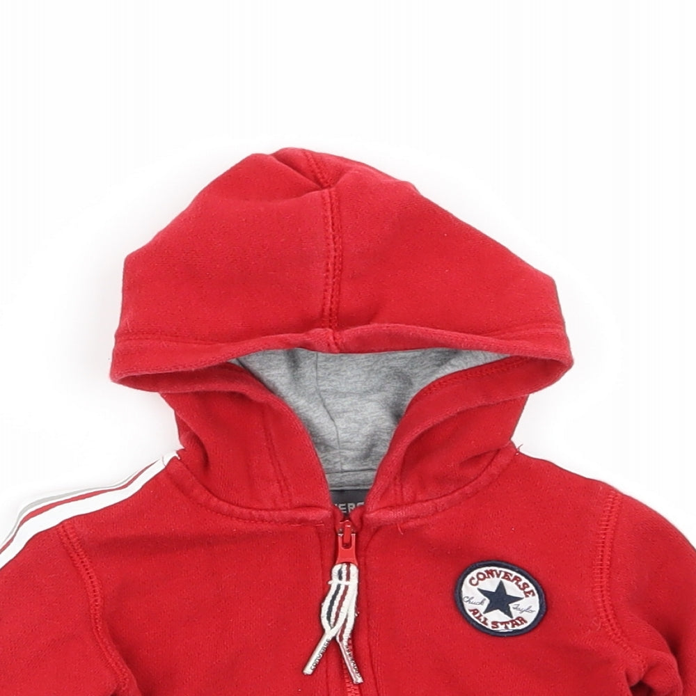Converse Boys Red Striped  Full Zip Jumper Size 3-6 Months  - tracksuit