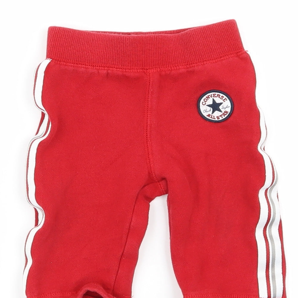 Converse Boys Red Striped  Full Zip Jumper Size 3-6 Months  - tracksuit