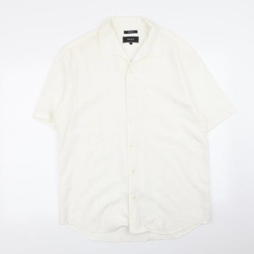 NEXT Mens White    Button-Up Size L