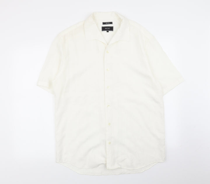 NEXT Mens White Button-Up Size L