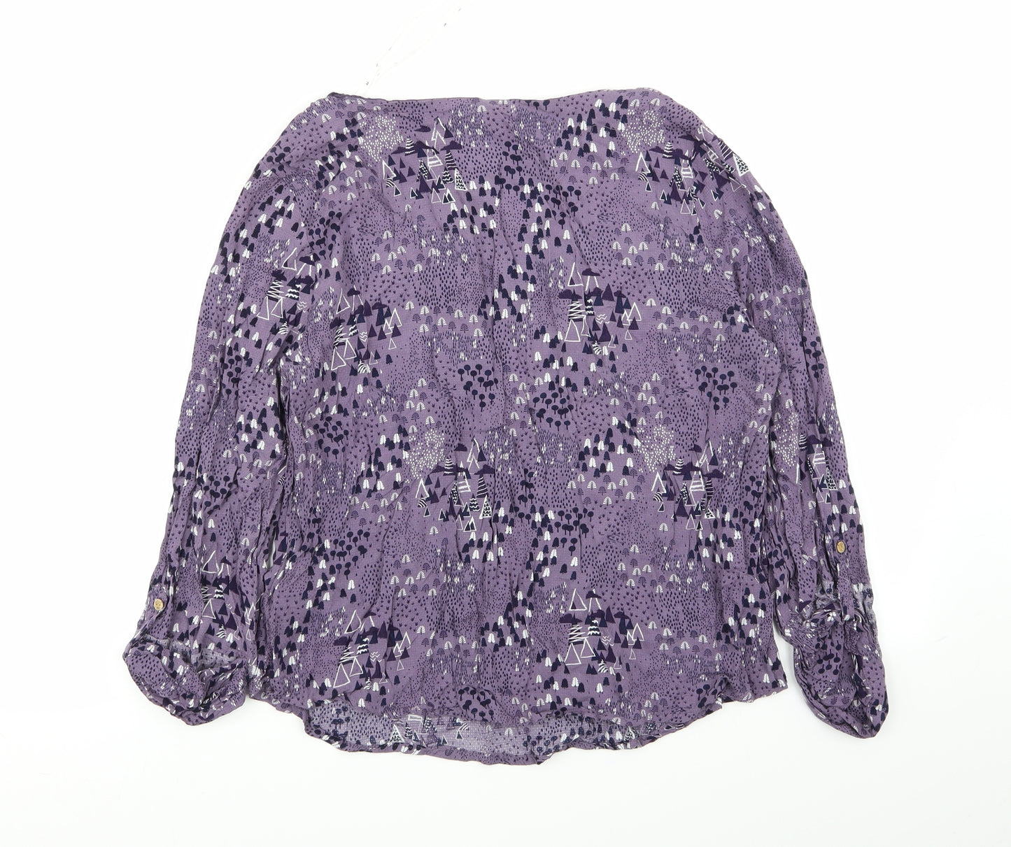 montaray Womens Purple Geometric  Basic T-Shirt Size 16