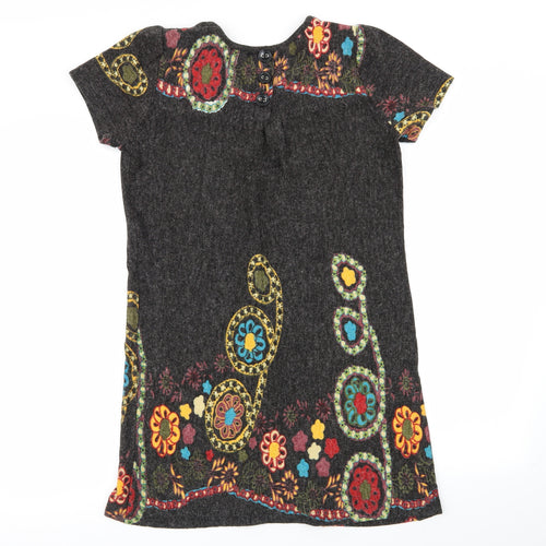 pussycat Womens Grey Geometric  A-Line  Size S