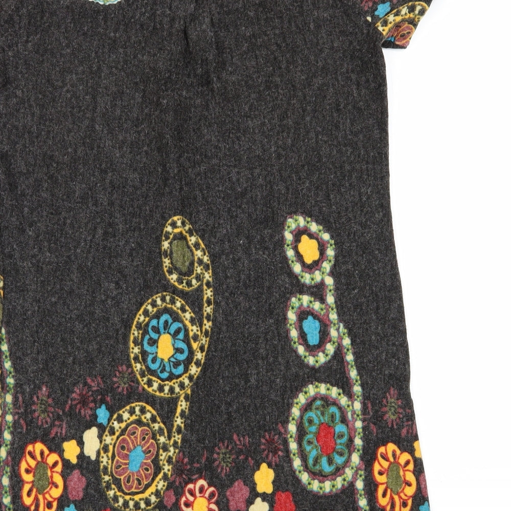 pussycat Womens Grey Geometric  A-Line  Size S