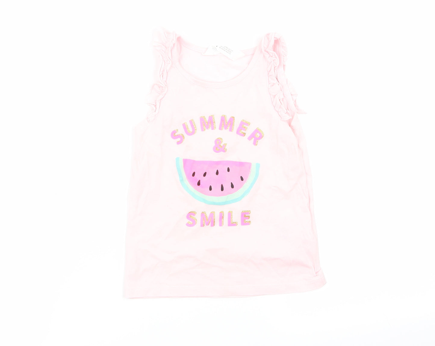 H&M Girls Pink   Basic Tank Size 3-4 Years
