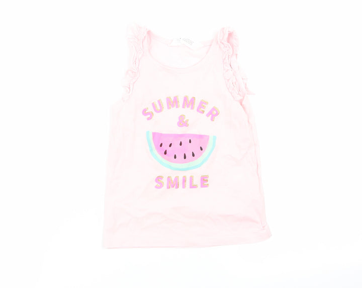 H&M Girls Pink   Basic Tank Size 3-4 Years