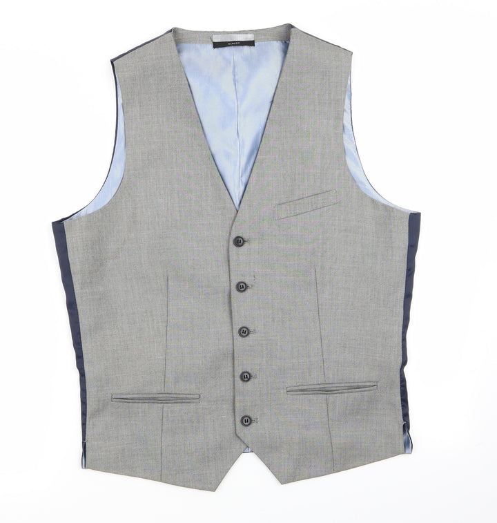 Cedar Wood State Mens Multicoloured Striped  Jacket Suit Waistcoat Size M