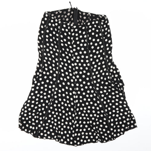 Preworn Womens Black Polka Dot  Flare Skirt Size 32 in