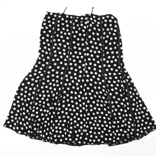 Preworn Womens Black Polka Dot  Flare Skirt Size 32 in