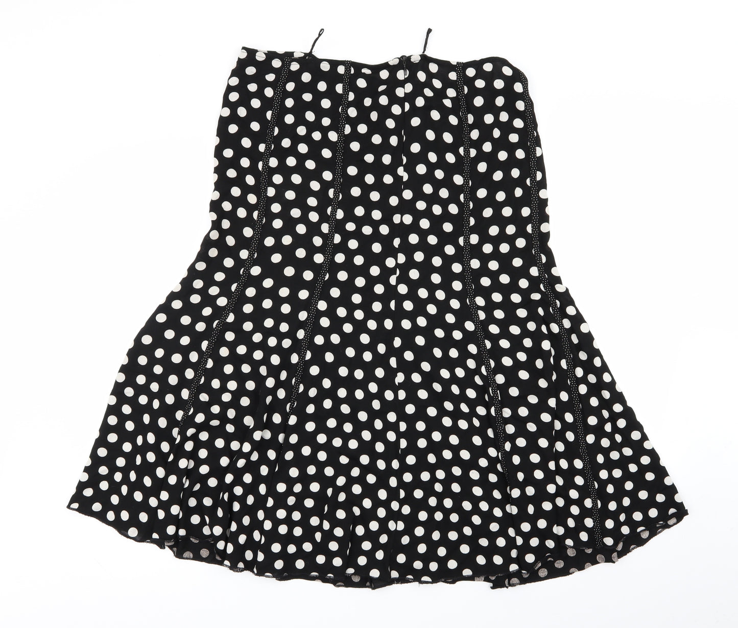Preworn Womens Black Polka Dot  Flare Skirt Size 32 in