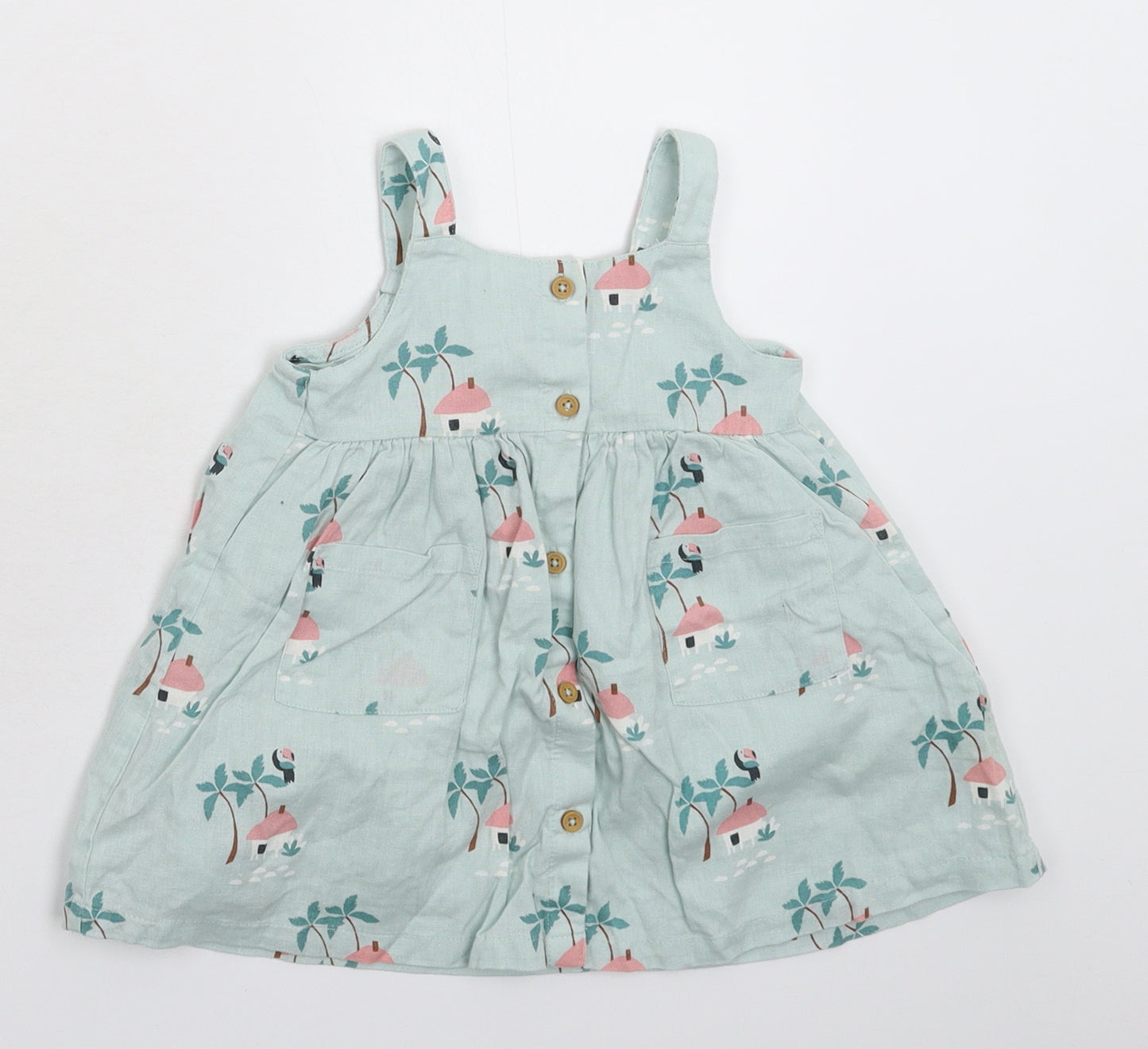 Marks and Spencer Girls Green   Fit & Flare  Size 9-12 Months